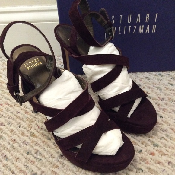🆕 Stuart Weitzman purple wine platform heels- 8.5 - Picture 4 of 7